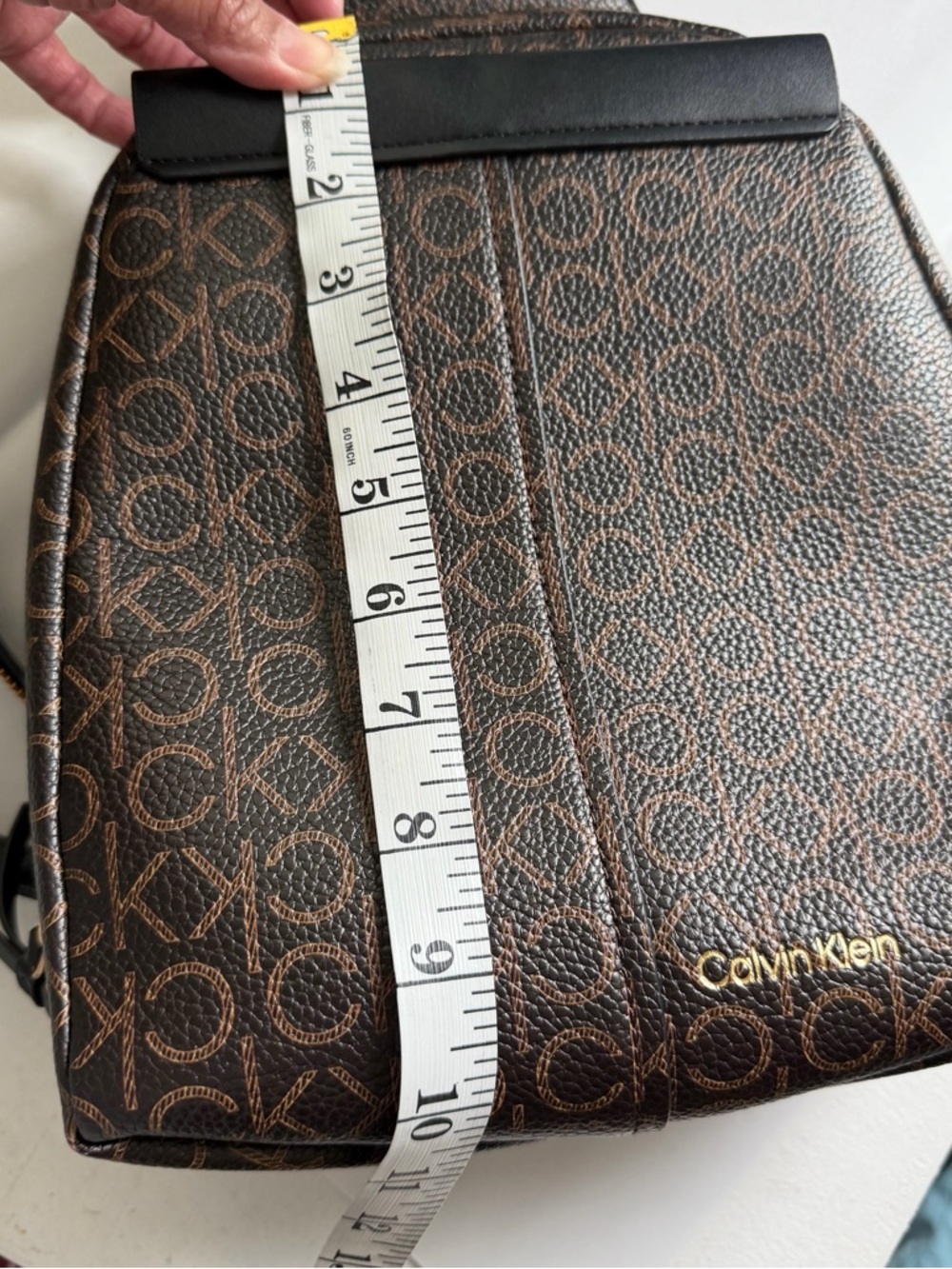 Calvin Klein Brown Monogram backpacks Belt Bag with Black Strap - Picture 10 of 12